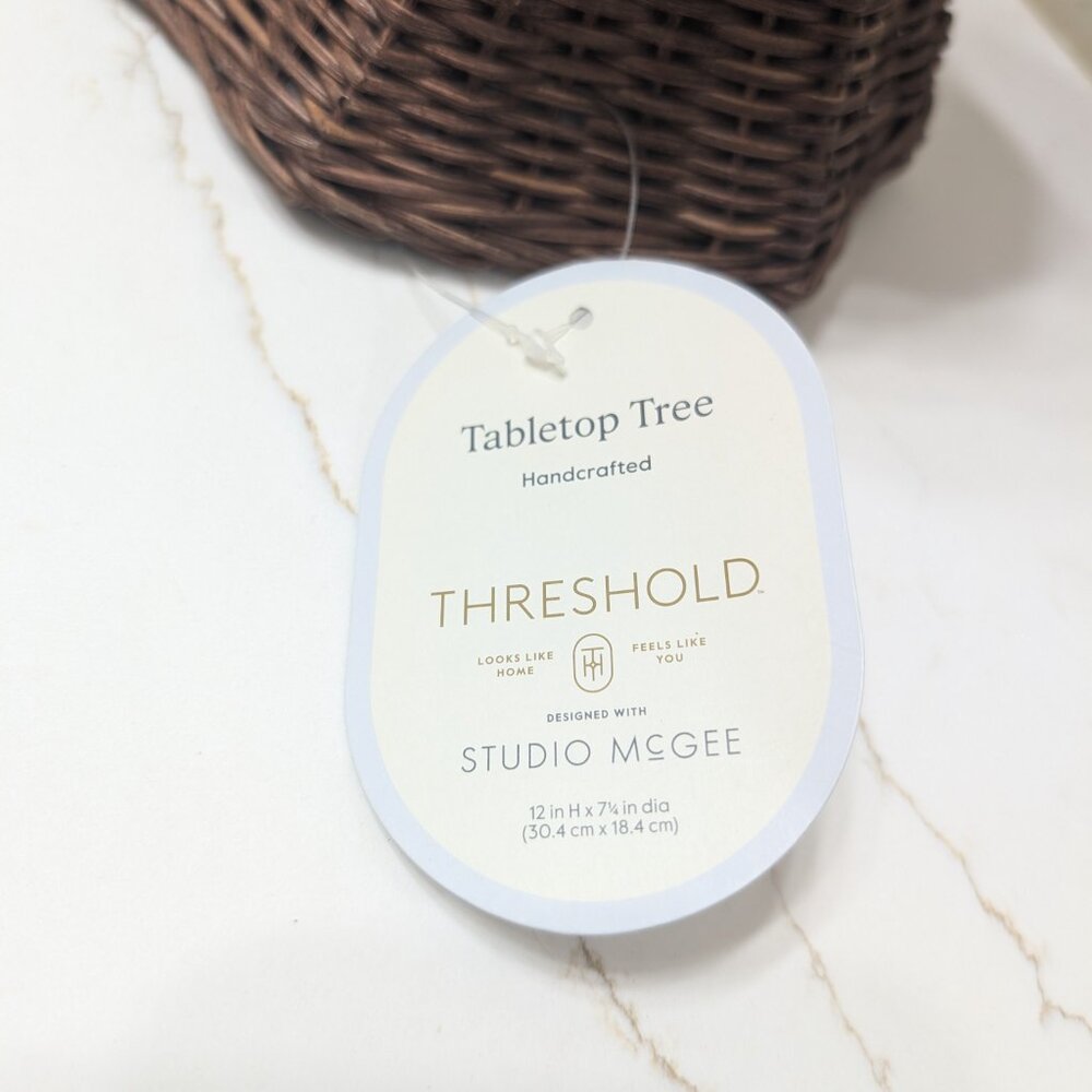 NWT Threshold Studio McGee 12" tall tabletop tree wicker - Picture 2 of 5